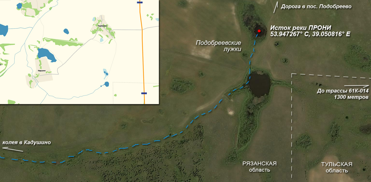 Река Ранова Рязанской области на карте